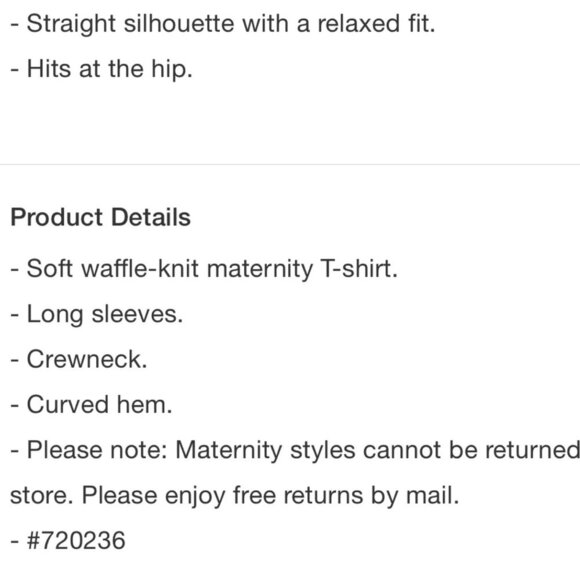 GAP Maternity Waffle Tunic Shirt Ivory Frost Size L - Picture 8 of 8